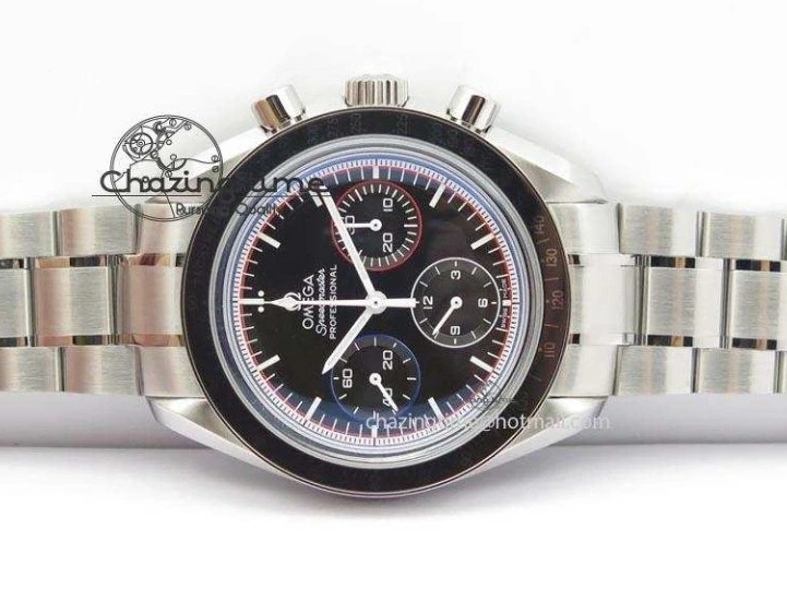 0118 Speedmaster MoonWatch  Apollo 16 Black Dial On SS Bracelet Supportive 8231